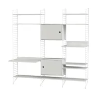 etagère modulable en acier blanc 200 x 200 x 30 cm combinaison p - string furniture