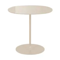 table d'appoint ronde en acier et cristal blanche 45 cm thierry - kartell