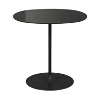 table d'appoint ronde en acier et cristal noire 45 cm thierry - kartell