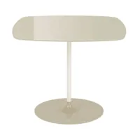 table d'appoint carrée en acier et cristal blanche 50 cm thierry - kartell