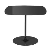 table d'appoint carrée en acier et cristal noire 50 cm thierry - kartell