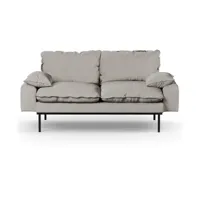 canapé 2 places en polyester gris clair 245cm sneak - hkliving