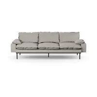 canapé 4 places en polyester gris clair 245cm sneak - hkliving