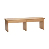 table basse en bois de chêne naturel 99x30x30cm doppio - hübsch