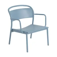 fauteuil de jardin en métal bleu ciel linear - muuto