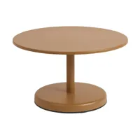 table basse ronde en métal orange 70x40cm linear - muuto