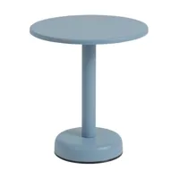 table d'appoint ronde en métal bleu ciel 42x47cm linear - muuto