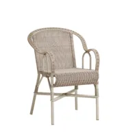 chaise de jardin avec accoudoirs en rotin provence - kok