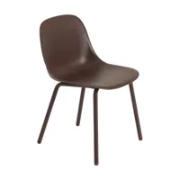 chaise de jardin en plastique et acier marron rouge 77cm fiber - muuto