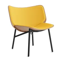 fauteuil en placage chêne et revêtement jaune steelcut trio 446 dapper - hay