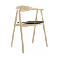 chaise en chêne pigmenté blanc et cuir swing - bolia