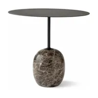 table d'appoint en marbre noir lato ln9 - &tradition