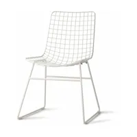 chaise en métal blanc wire - hkliving