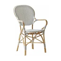 chaise de jardin avec accoudoir bistrot blanc isabelle - sika design