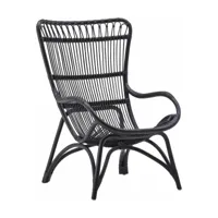 fauteuil en rotin noir monet - sika design