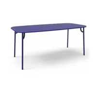 table de jardin rectangulaire bleue 220 cm week-end - petite friture