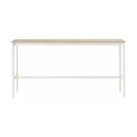 table haute en chêne contreplaqué et piétement blanc 50 x 190 x 95 cm base - muuto