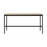 table haute en chêne contreplaqué et piétement noir 85 x 190 x 95 cm base - muuto