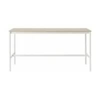 table haute en chêne contreplaqué et piétement blanc 85 x 190 x 95 cm base - muuto