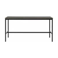 table haute en linoléum noire contreplaqué 85 x 190 x 95 cm base - muuto