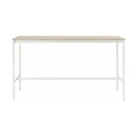 table haute en chêne contreplaqué et piétement blanc 85 x 190 x 105 cm base - muuto