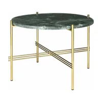 table basse en laiton et marbre vert 55 cm ts - gubi
