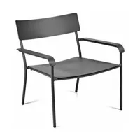 fauteuil bas en aluminium avec accoudoirs noir august - serax