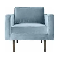 fauteuil en velours bleu pastel wind - broste copenhagen