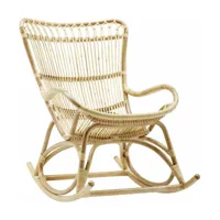 fauteuil à bascule en rotin clair monet - sika design