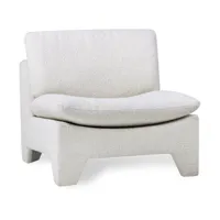 fauteuil crème effet bouclé lounge retro - hkliving