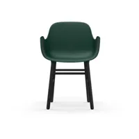 chaise avec accoudoirs en bois noir et pp vert form - normann copenhagen