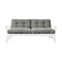 canapé en bois blanc et tissu gris souris step - karup design