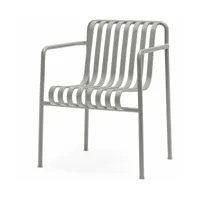 fauteuil de jardin avec accoudoir en métal gris palissade - hay