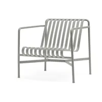 fauteuil de jardin lounge en métal gris palissade - hay