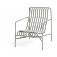 grand fauteuil de jardin lounge en métal gris palissade - hay