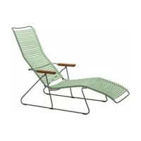 chaise longue en métal et plastique et plastique vert click - houe