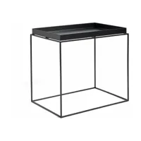 table d'appoint rectangulaire en métal noir 40 x 60 x 54 cm tray - hay