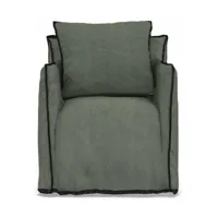fauteuil vert sauge surpiqûres noires ghost 05 - gervasoni