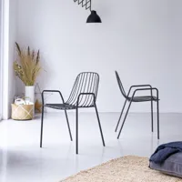 arty - fauteuil en métal dark grey