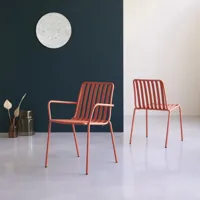 gaby - fauteuil en métal orange