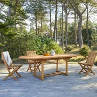 capri - table de jardin ovale en bois d'acacia massif à rallonge 7/9 pers.