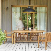 alba - ensemble de jardin en bois d'acacia massif 4 chaises