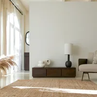 eva - meuble tv en bois d'acajou massif 135 cm