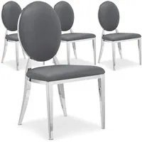 lot de 4 chaises sofia baroque gris