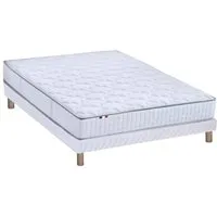 ensemble matelas ressorts 7 zones cosma + sommier - made in france - sommier blanc