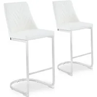 lot de 2 chaises de bar design mistigri simili blanc