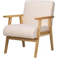 fauteuil de salon avec structure bois blanc