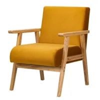 fauteuil de salon avec structure bois jaune