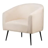 fauteuil de salon design scandinave pieds métal beige