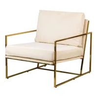 fauteuil de salon design beige pieds metal